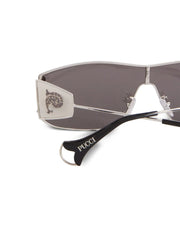 logo cut-out shield-frame sunglasses