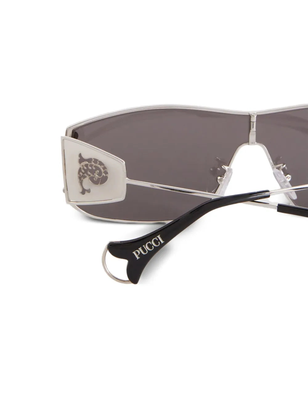 logo cut-out shield-frame sunglasses