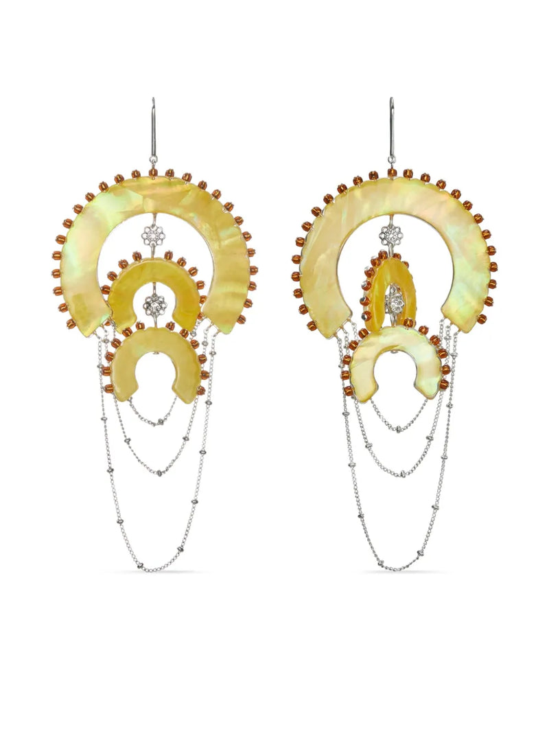 Chandelier resin-bead earrings