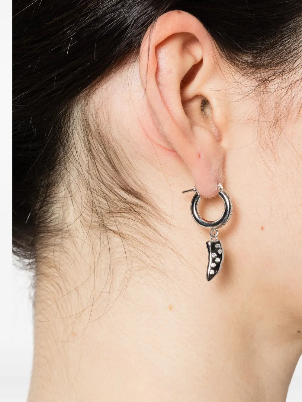 crystal-embellished hoop earrings