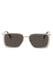 metallic-effect rectangle-frame sunglasses