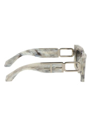 marble-effect square-frame sunglasses