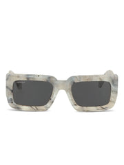 marble-effect square-frame sunglasses