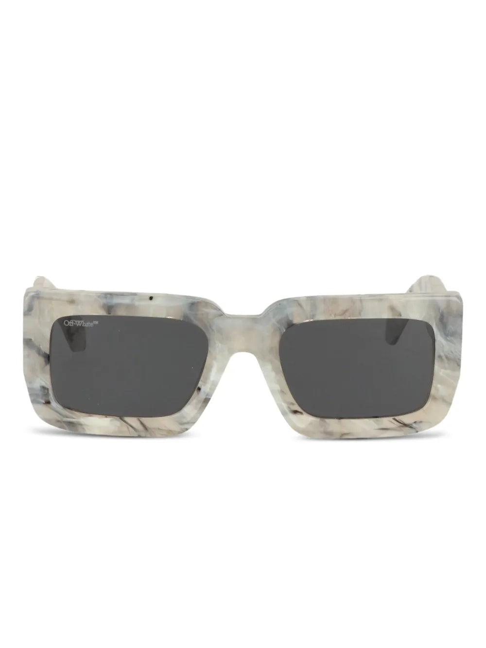 marble-effect square-frame sunglasses