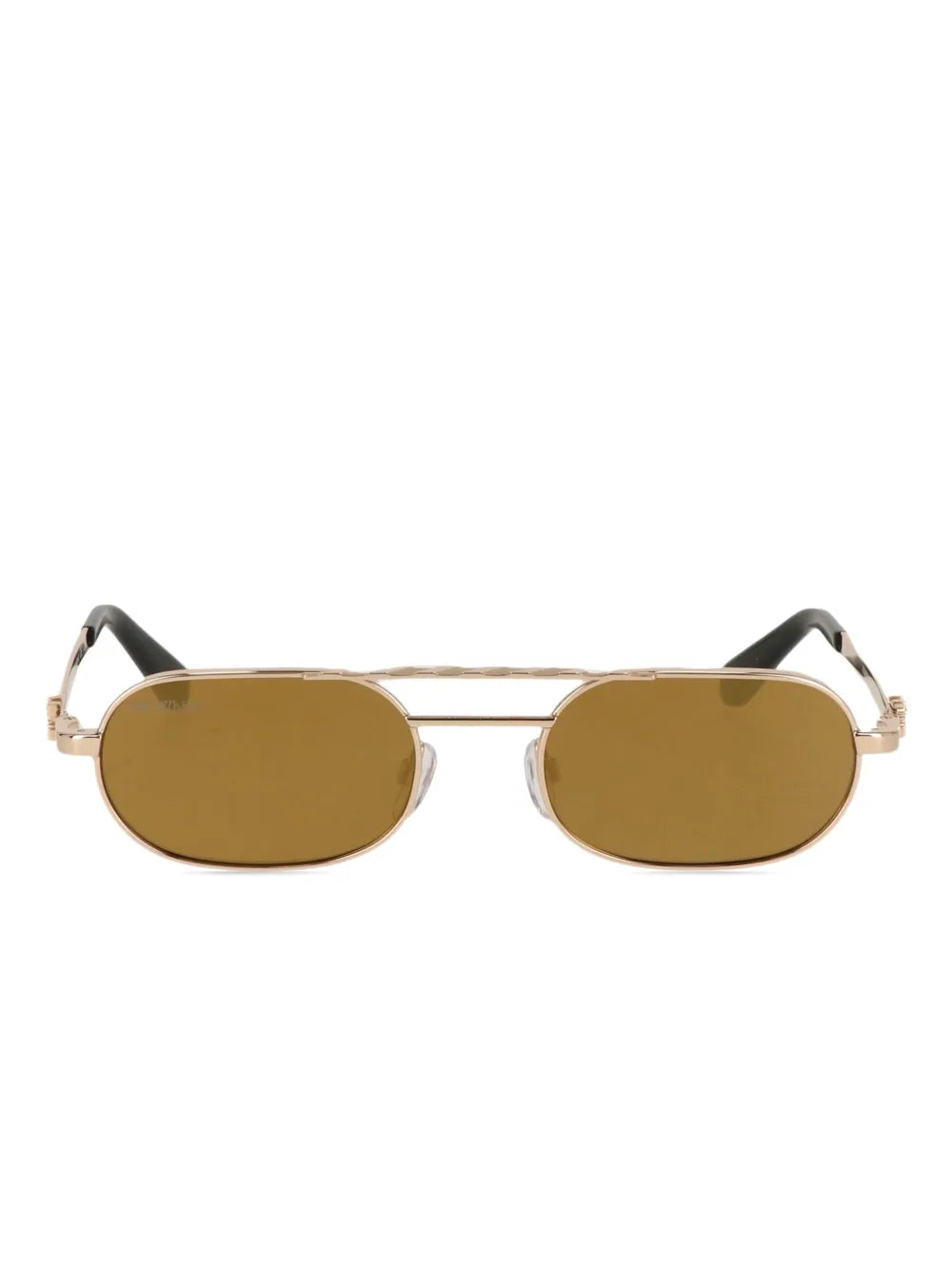 oval-frame double-bridge sunglasses