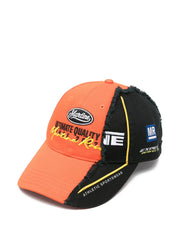 two-tone frayed-edge cap