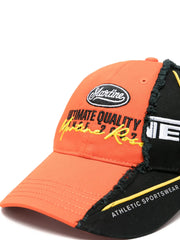 two-tone frayed-edge cap