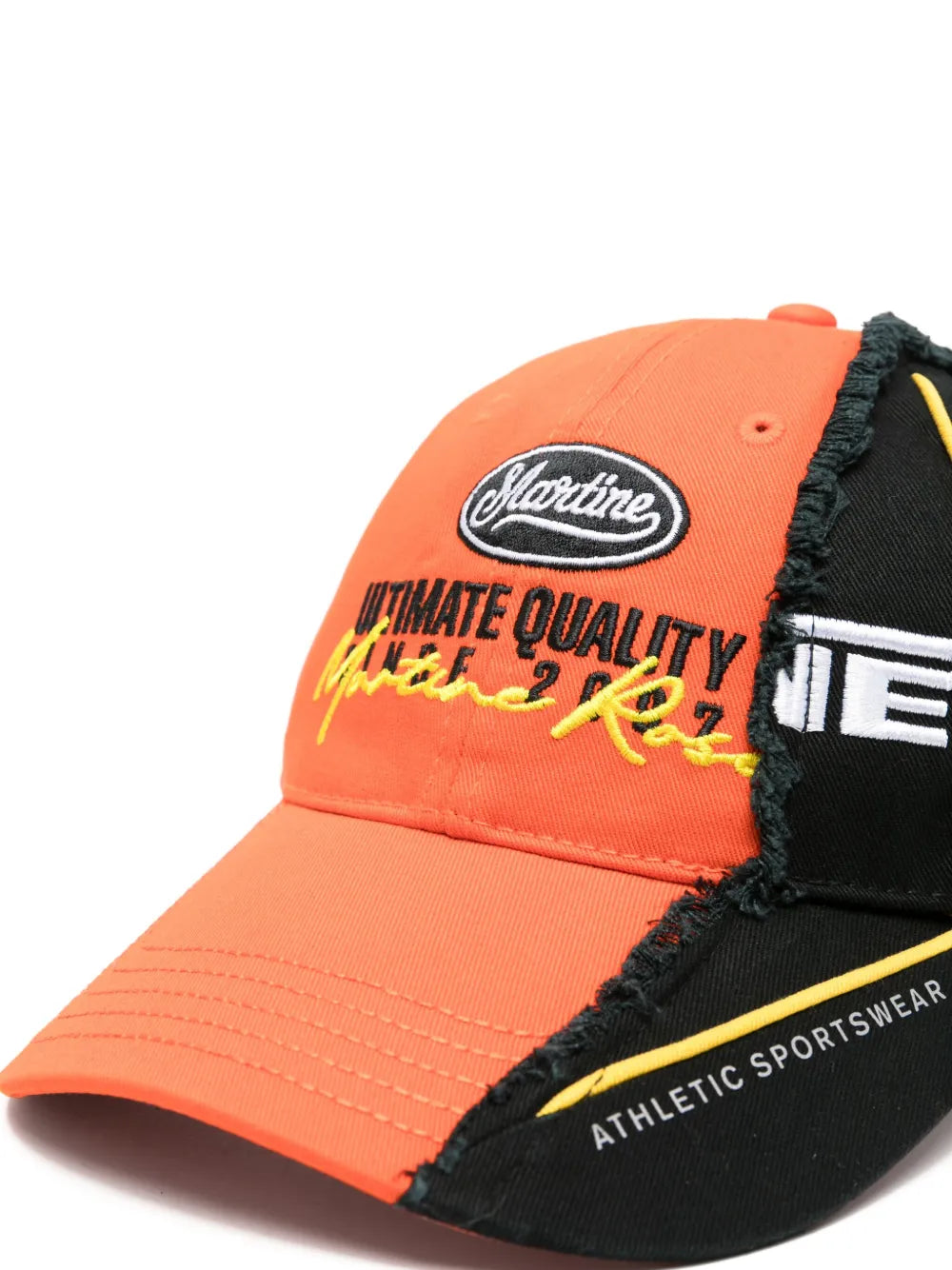 two-tone frayed-edge cap