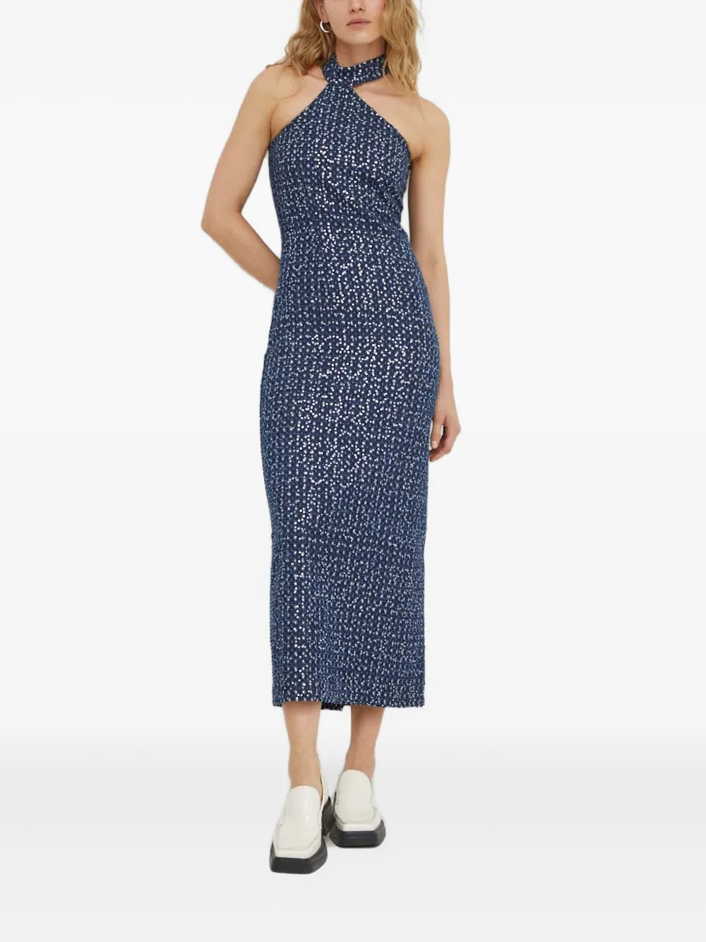 halterneck mini dress