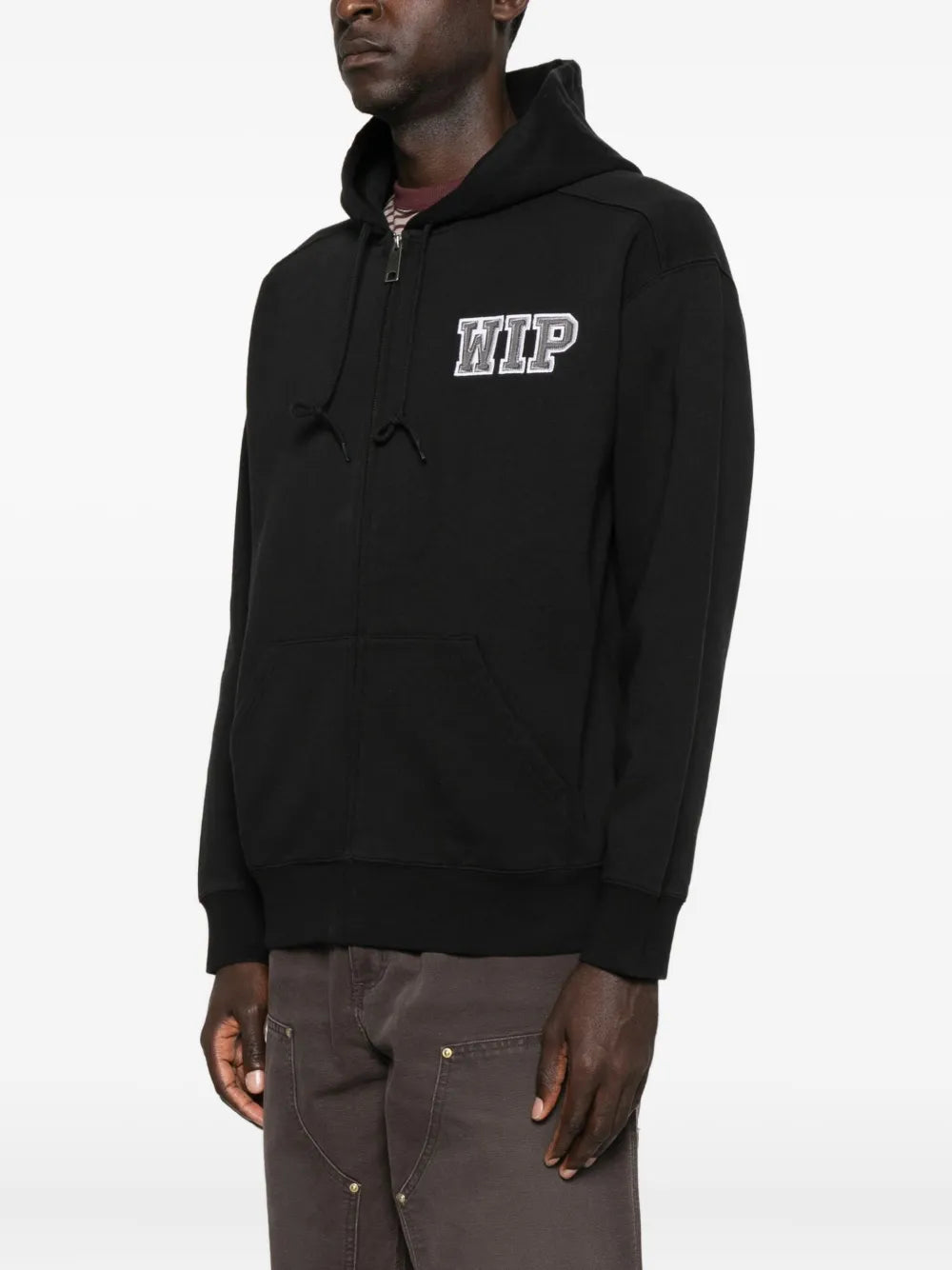 logo-embroidered zip-up Hoodie