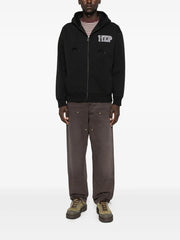 logo-embroidered zip-up Hoodie