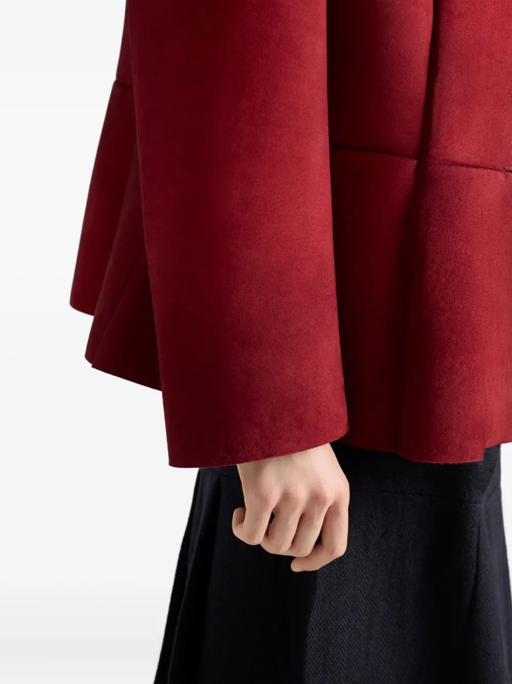 buttoned scarf bonded jacket