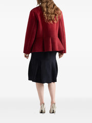 buttoned scarf bonded jacket