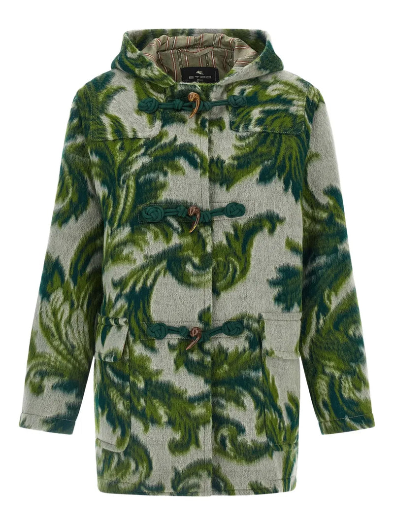 patterned toggle coat