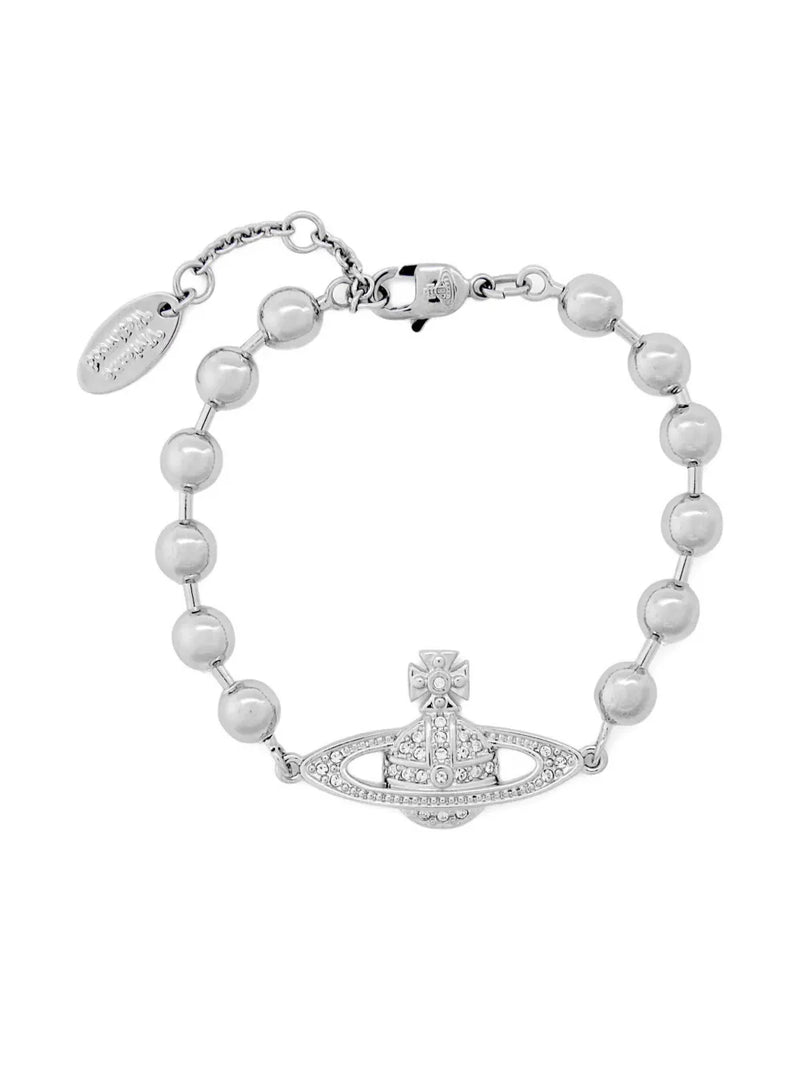 Orb-plaque bead bracelet