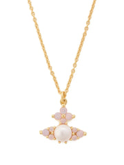 Orb-pearl flower necklace