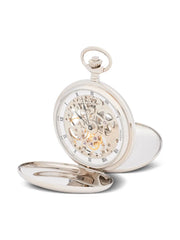 skeleton double hunter pocket watch