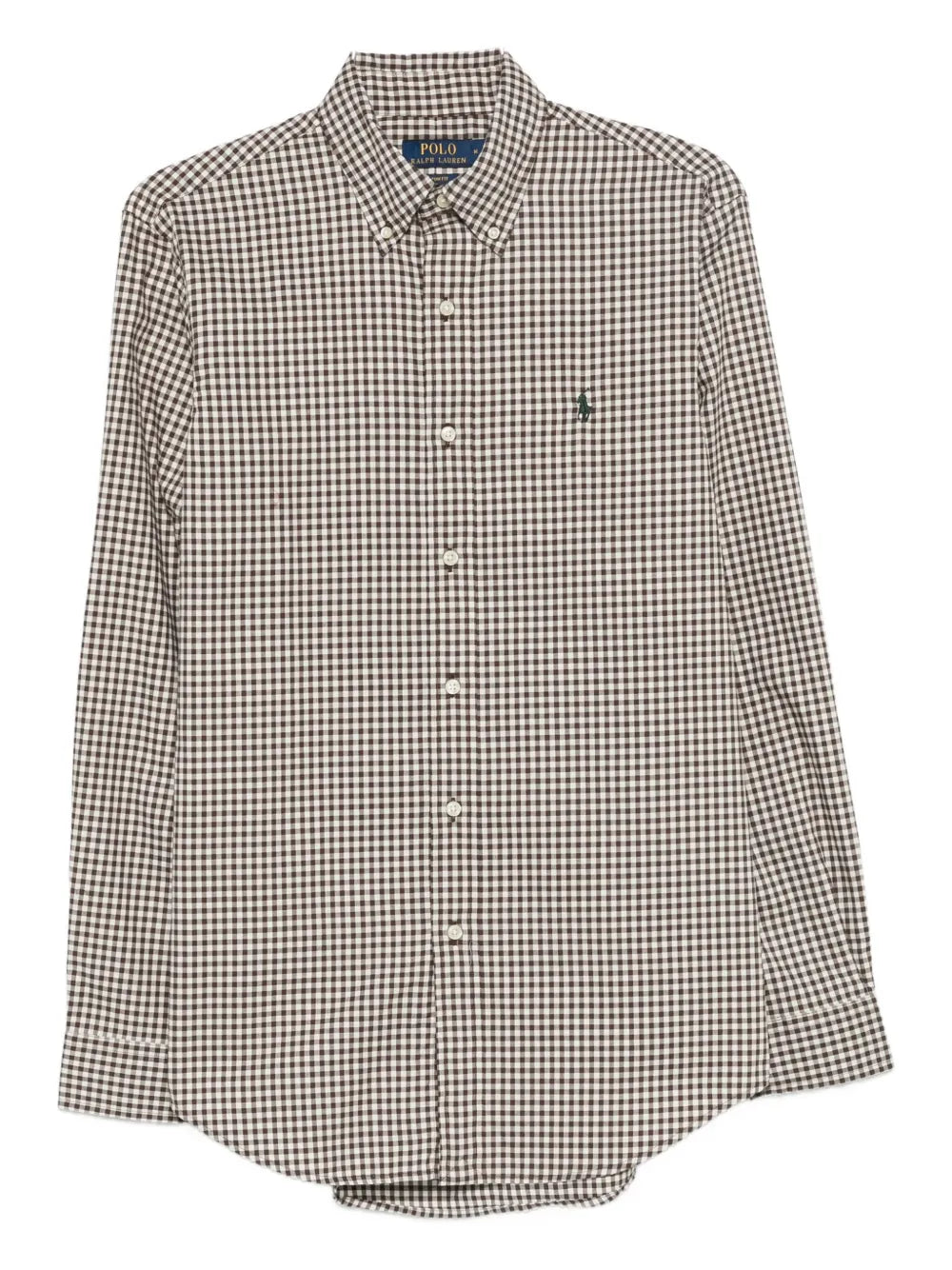 checked logo-embroidered shirt