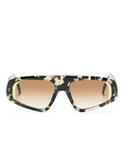 tortoiseshell geometric-frame sunglasses