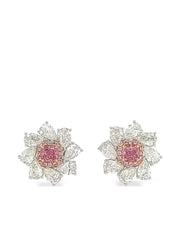 18K white and rose gold diamond earrings