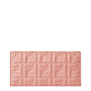 Continental Wallet with Chain in Pink Leather