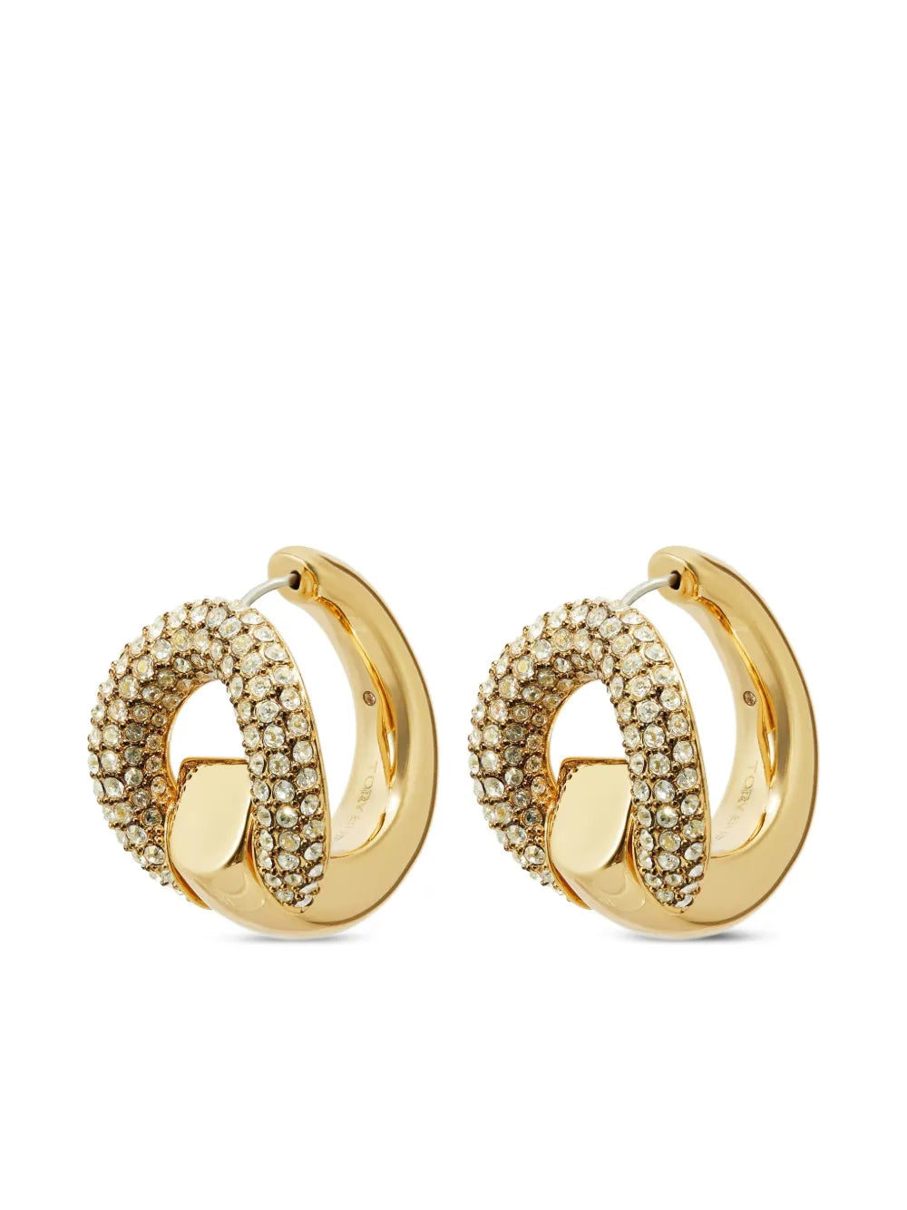 crystal-embellished hoop earrings