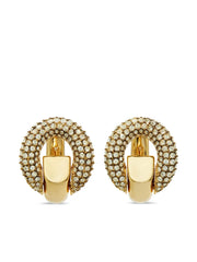 crystal-embellished hoop earrings