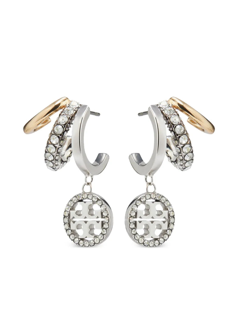 pave triple hoop earrings