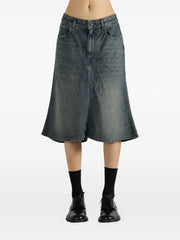flared denim skirt