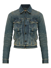 button-fastening denim jacket