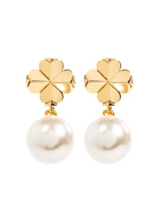 Flower pearl drop earrings
