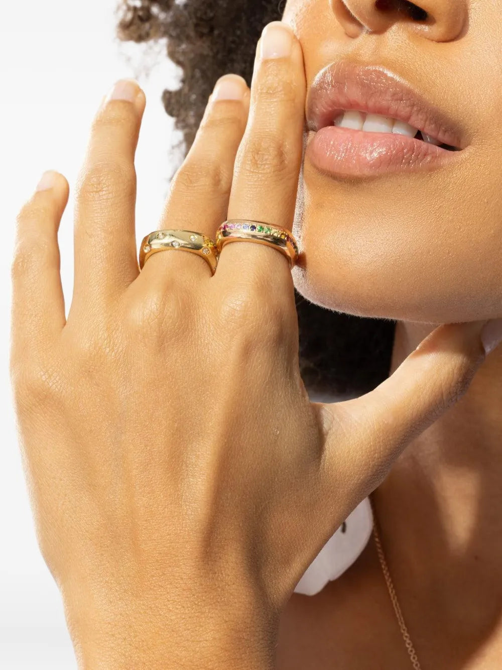 18K yellow gold Ghost Belt diamond ring