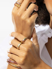 18K yellow gold Ghost Belt diamond ring