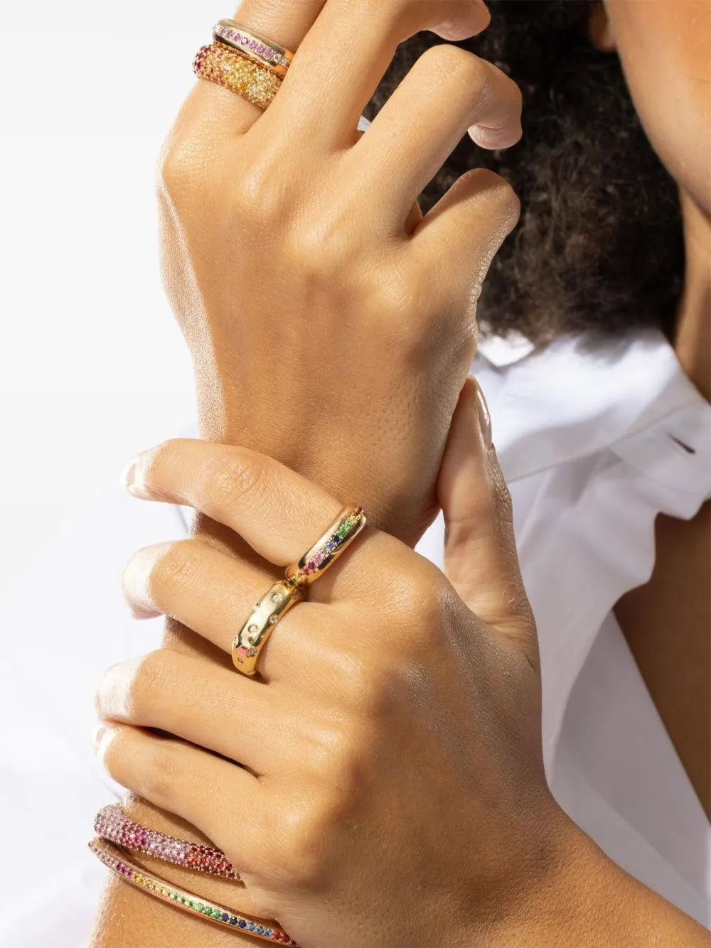 18K yellow gold Ghost Belt diamond ring