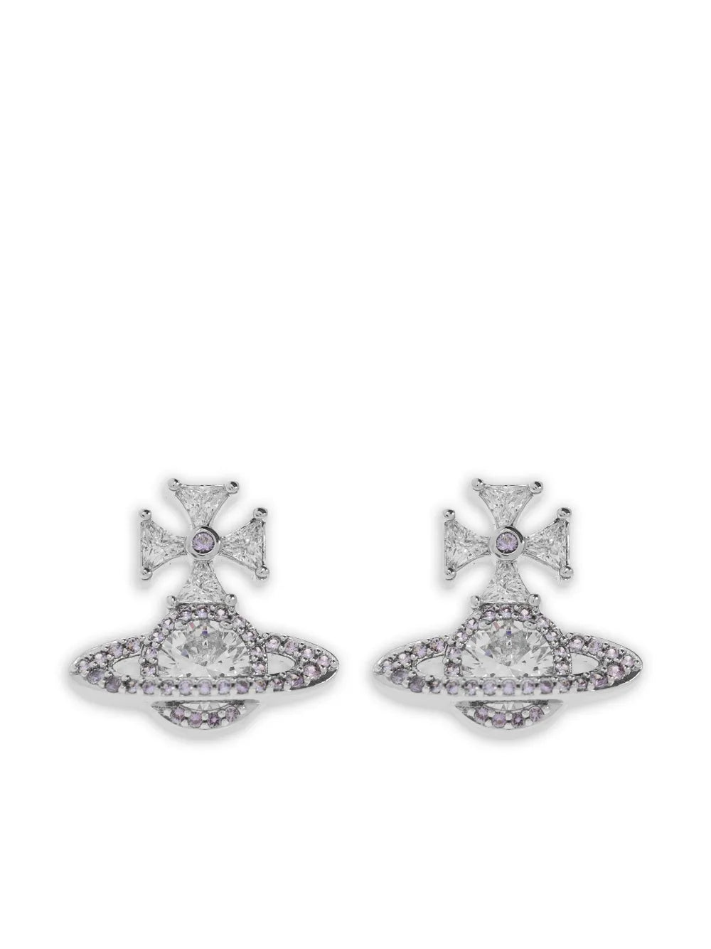 Orb cross earrings