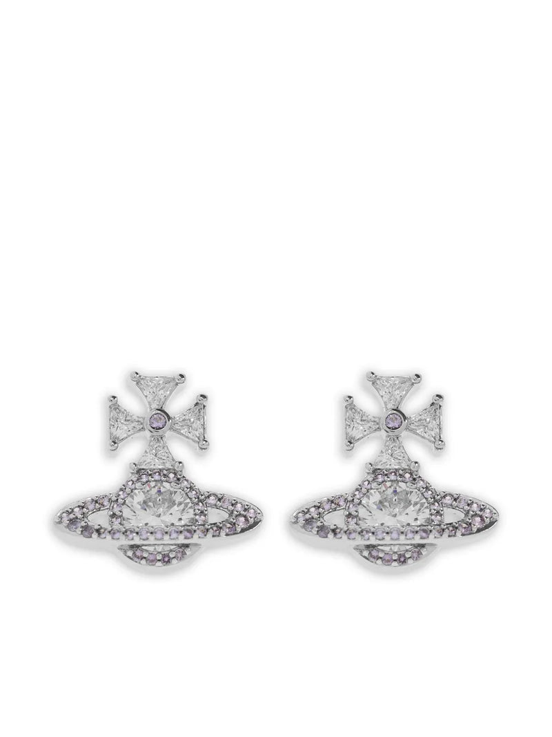 Orb cross earrings