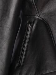 peplum leather jacket