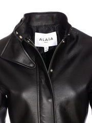 peplum leather jacket
