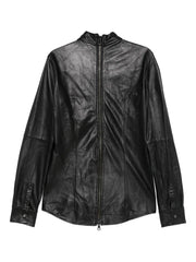 1990s button-up leather shirt