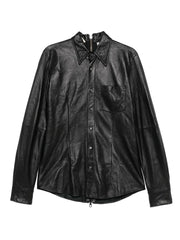 1990s button-up leather shirt