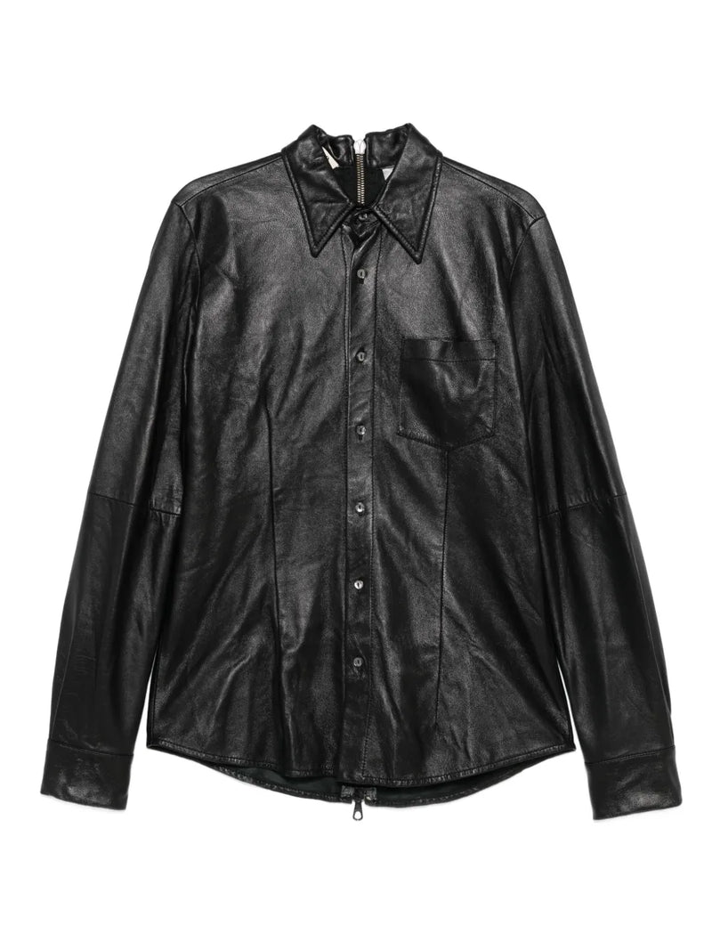 1990s button-up leather shirt
