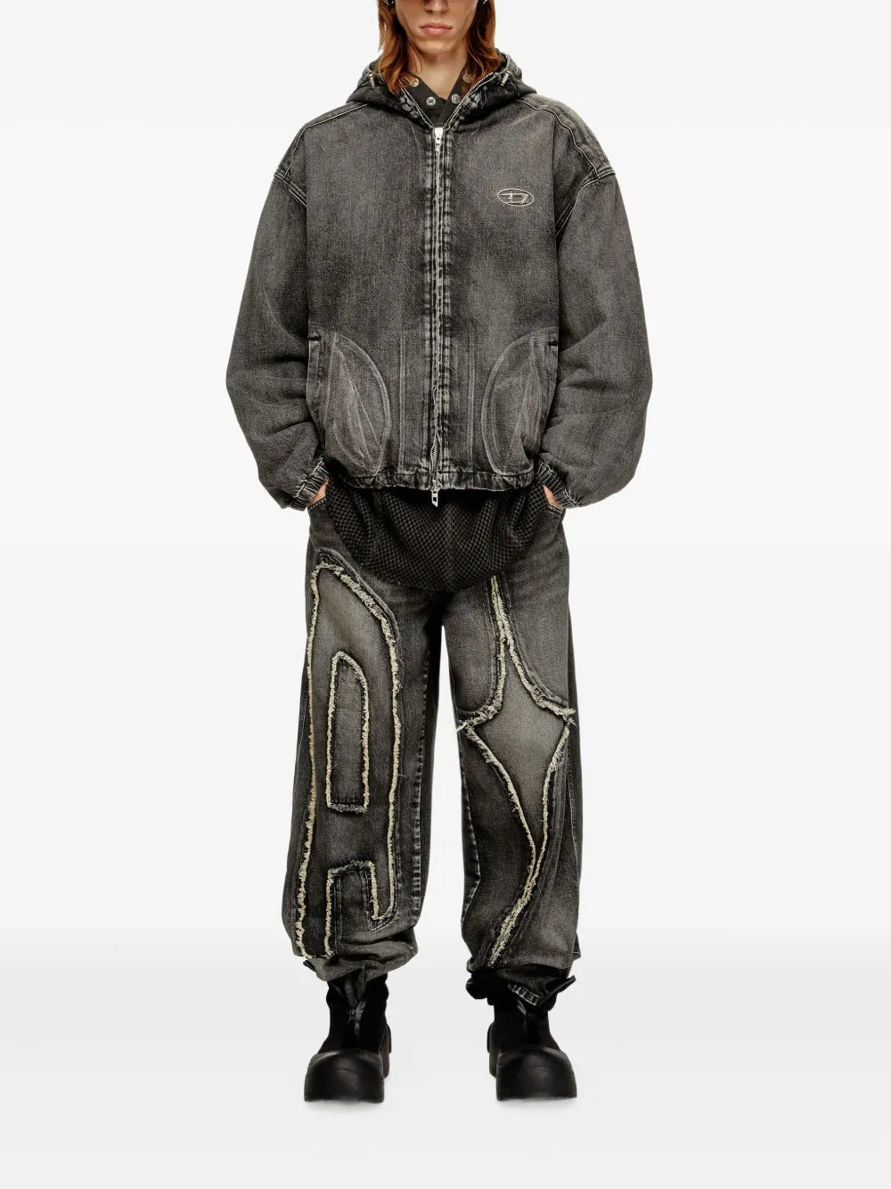 x Thug Club hooded denim jacket