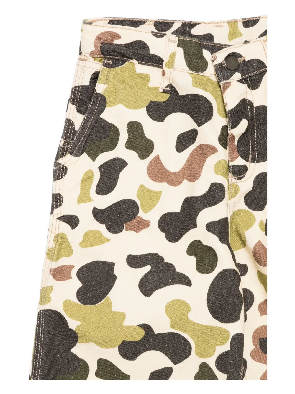 camouflage print trousers
