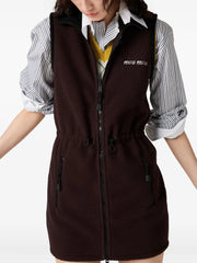 stand-collar fleece dress