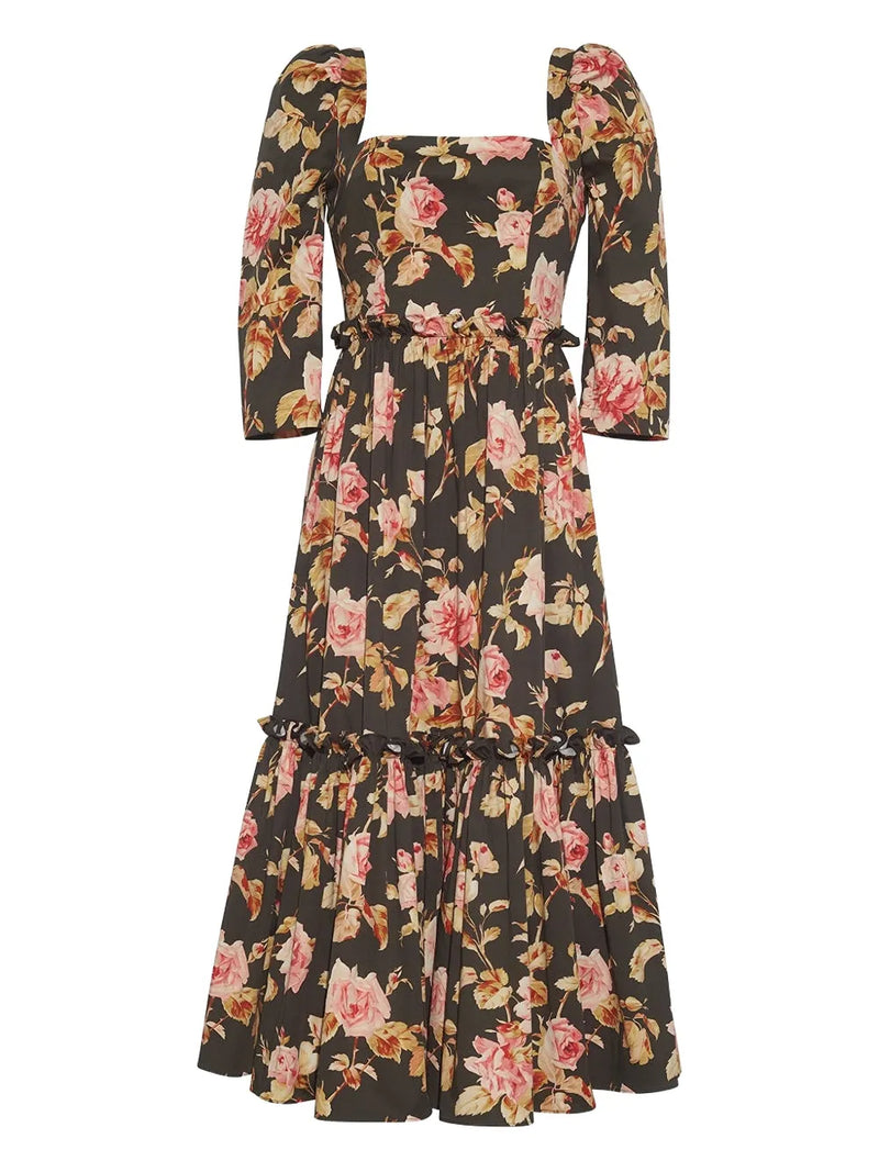 floral-print tiered dress
