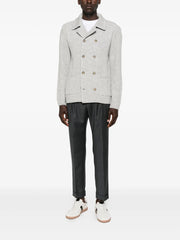 double-pleat flannel trousers
