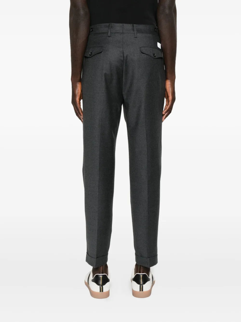 double-pleat flannel trousers