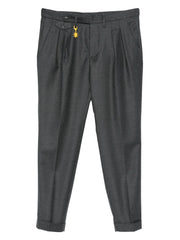 double-pleat flannel trousers