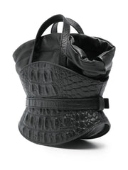 crocodile-effect shoulder bag