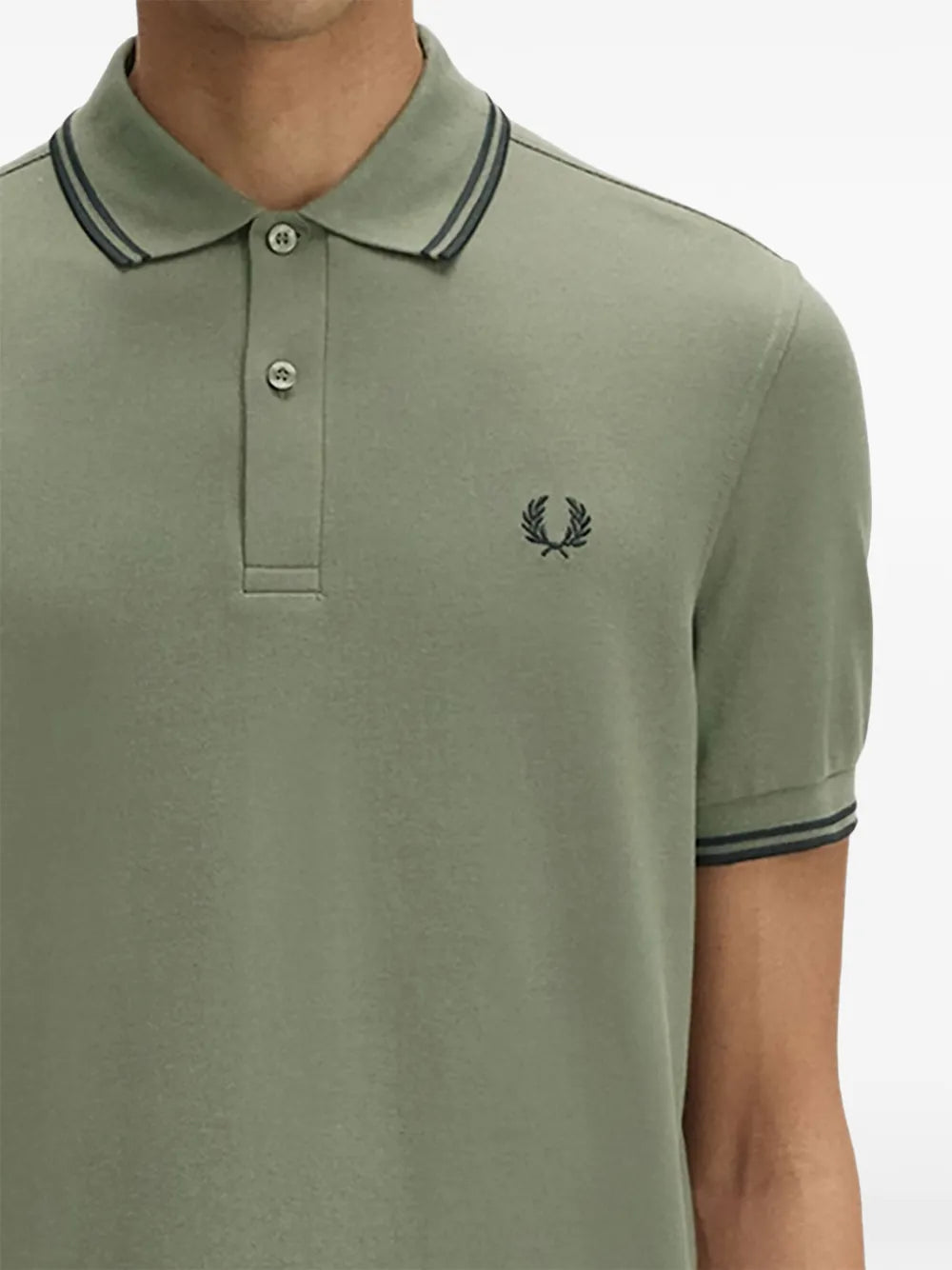 M3600 double broken-stitch hem polo shirt